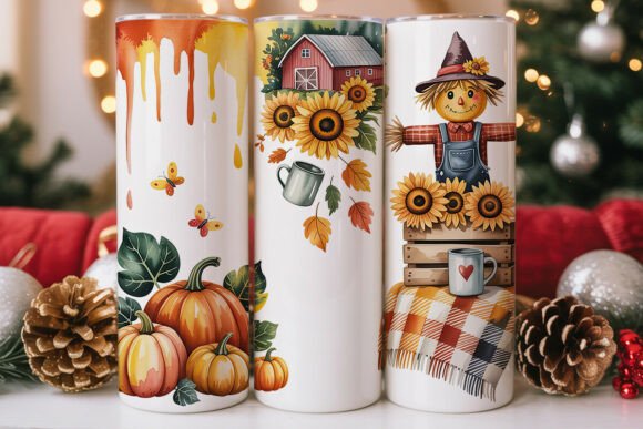 Autumn Fall Vibes Watercolor Tumbler Wrap Design Review
