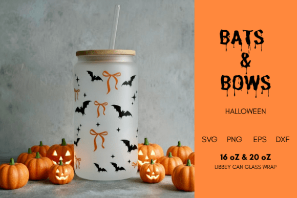 Bats Bows Libbey Can Glass Wrap