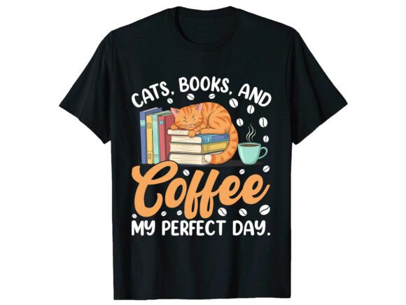 Cats Books Coffee Lover T-Shirt Design Review