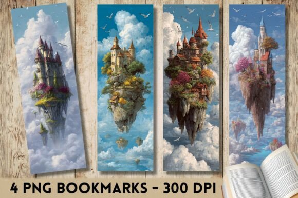 Floating Island Sky Castle Art Bookmark Review