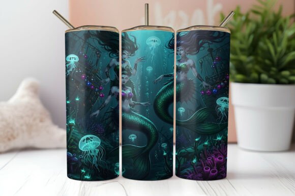 Gothic Mermaid Christmas Tumbler Wrap Review