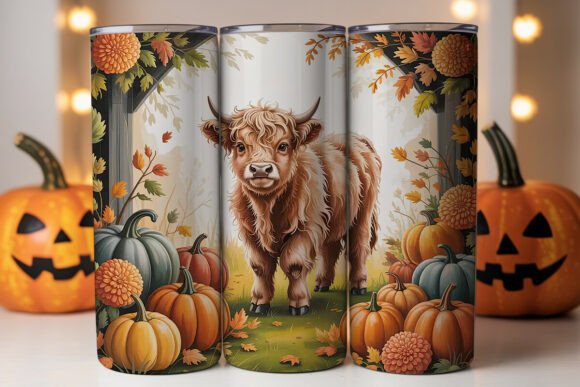 Highland Cow Fall Pumpkins 20oz Wrap Review
