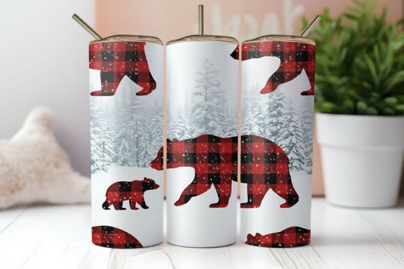 Mama Bear Plaid Winter Tumbler Wrap PNG Review