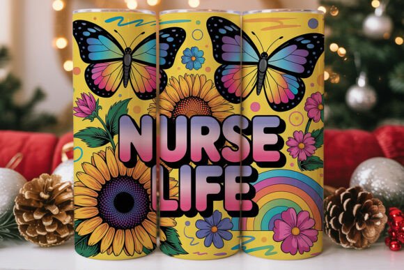 Nurse Life Floral Butterfly Skinny PNG Review