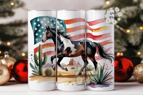 Patriotic Horse Tumbler Wrap Design Review