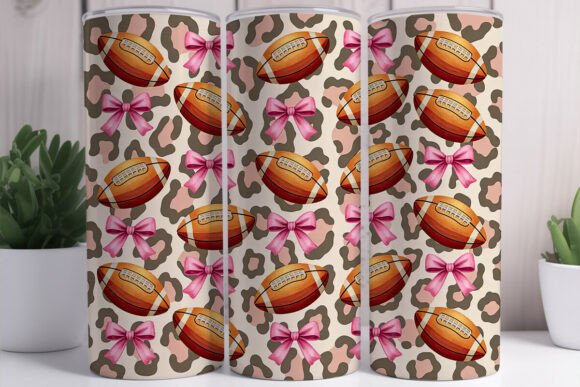 Pink Bow Football Leopard Tumbler Wrap Design Review