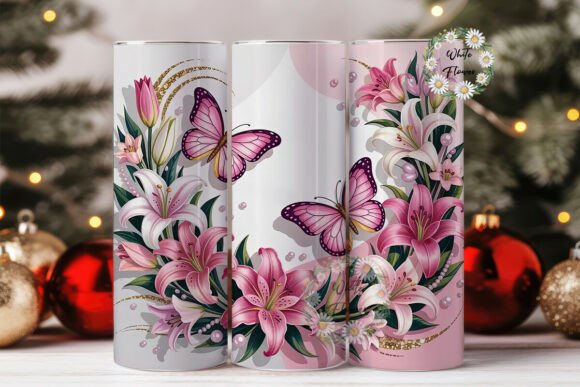 Pink Butterfly Lily Tumbler Wrap Design Review