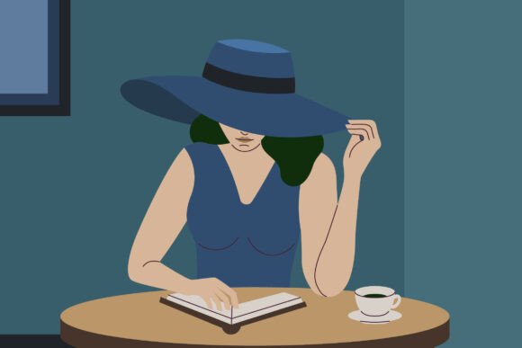 Woman with Hat in Café Embroidery Review